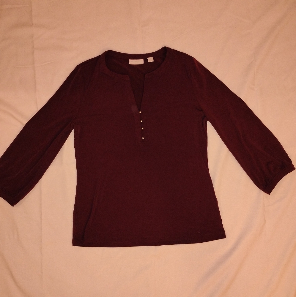 Gorgeous small burgundy New York & company blouse